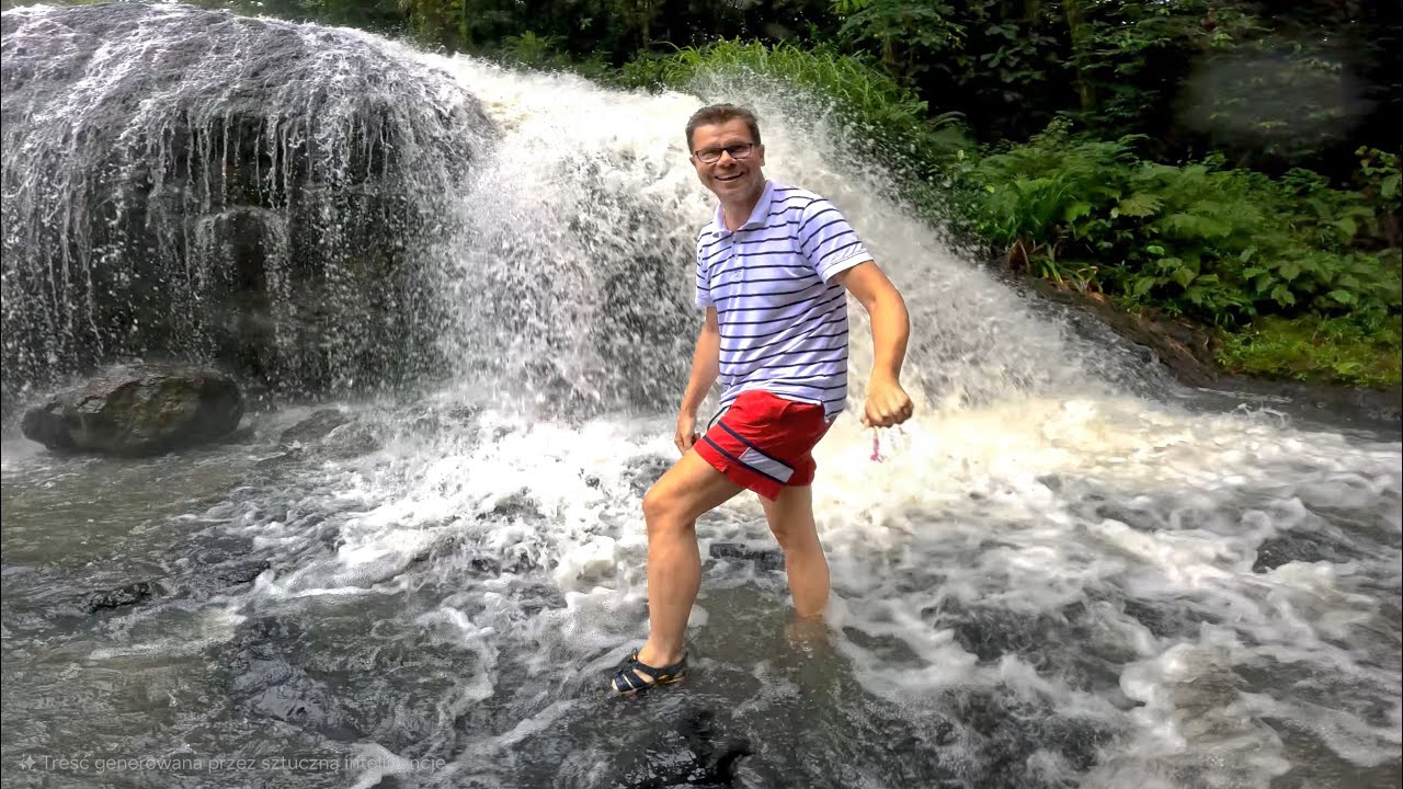 Palau Waterfall & Me - Ja na wodospadzie na Palau