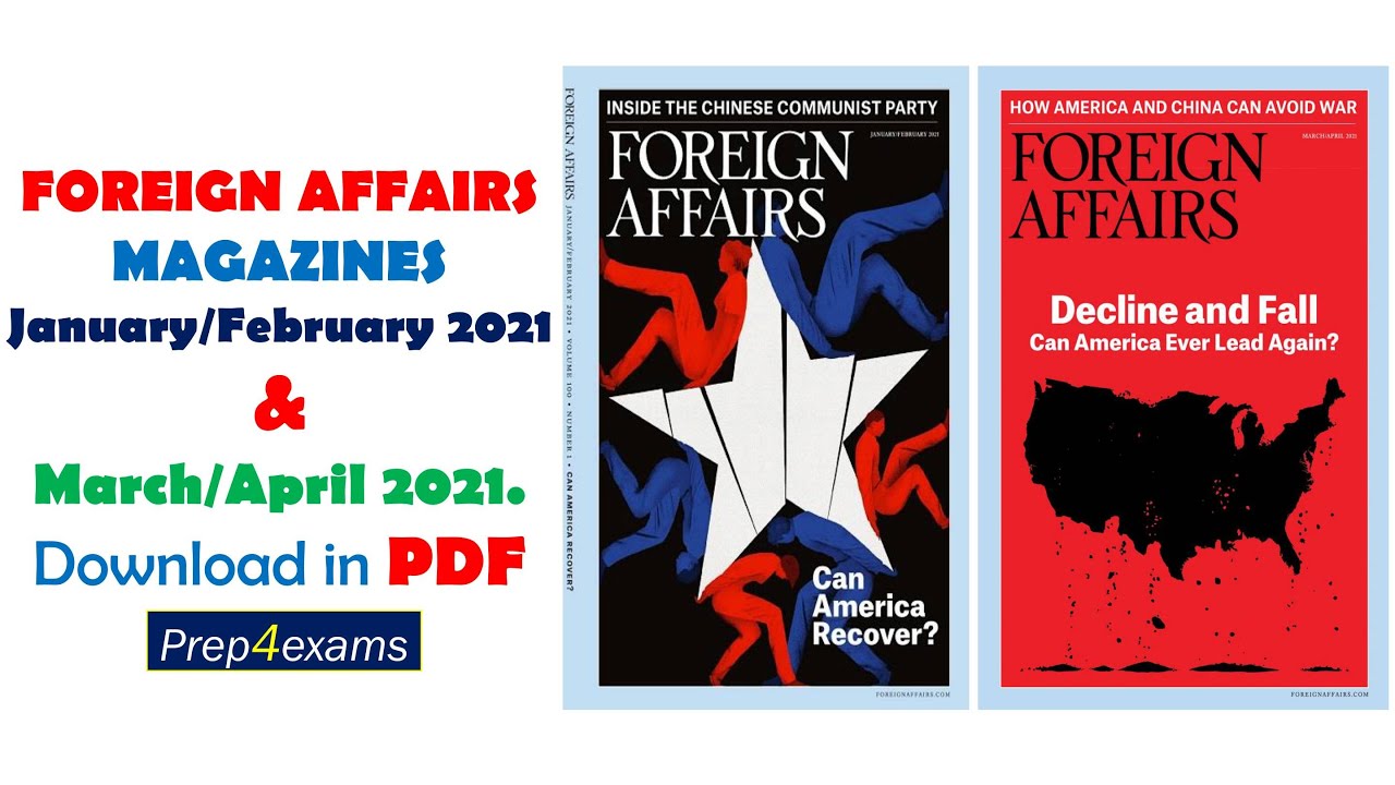 Foreign Affairs Magazines January/February 2021 & March/April 2021 Download PDF - Prep4exams