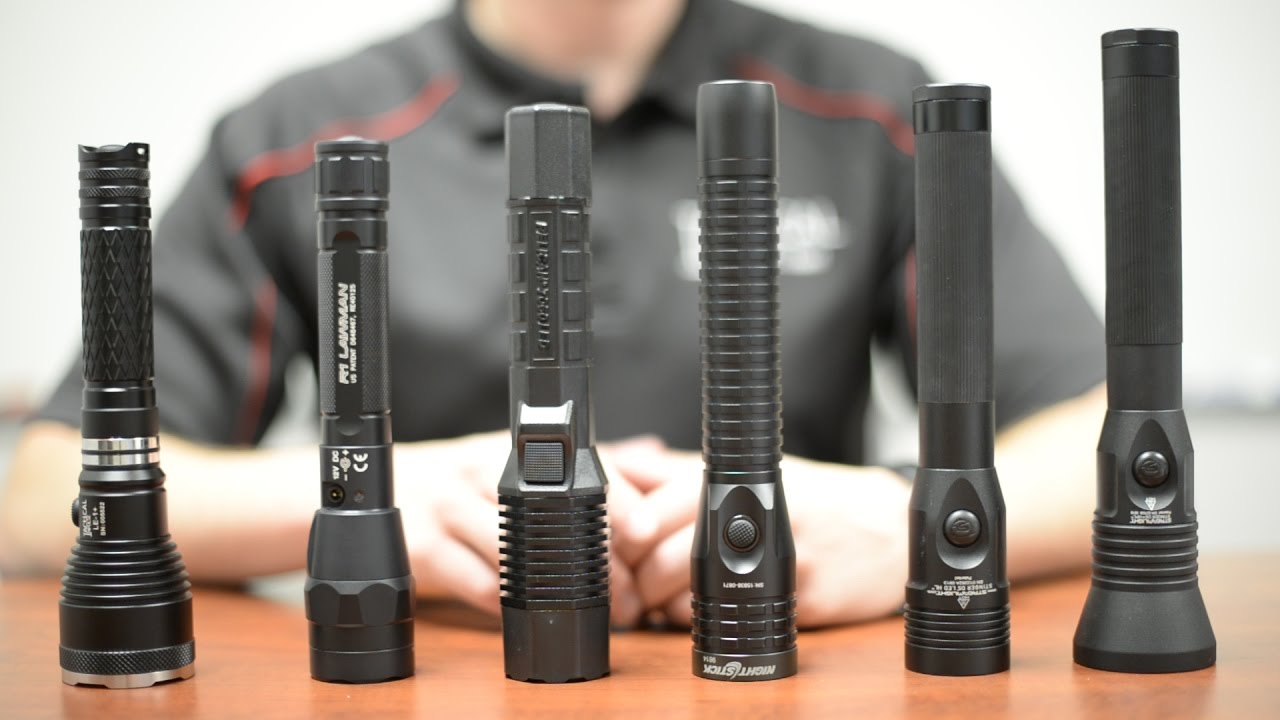 Police Duty Flashlight Comparison - Stinger vs. LE-1+ vs. Lawman vs. Nightstick vs. 7060