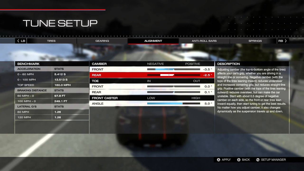 Forza 5 - Tuning in-depth - Alignment