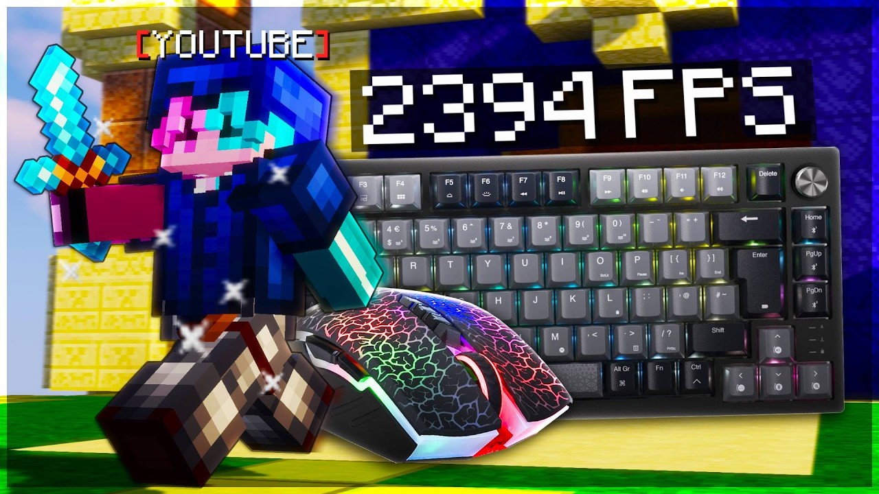 Bedwars ASMR Keyboard & Mouse Sounds (BLOODY A70) | Hypixel Bedwars