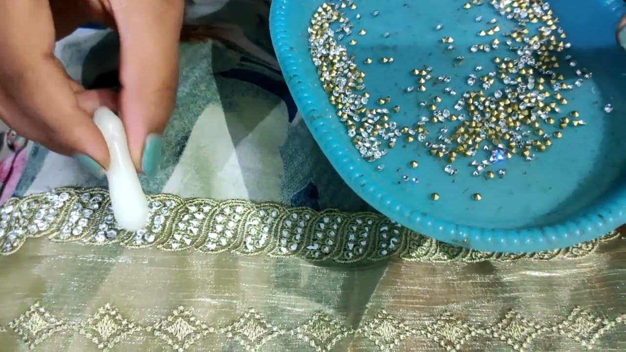 stone work at home | saree stone work #saree #workfromhome #viral #stoneworksaree #work #parttimejob