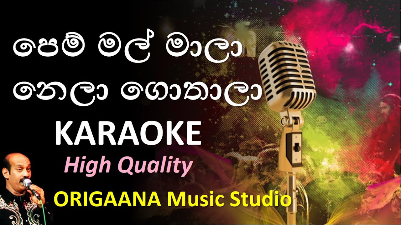 Pem mal mala nela gothala karaoke high quality version without voice.