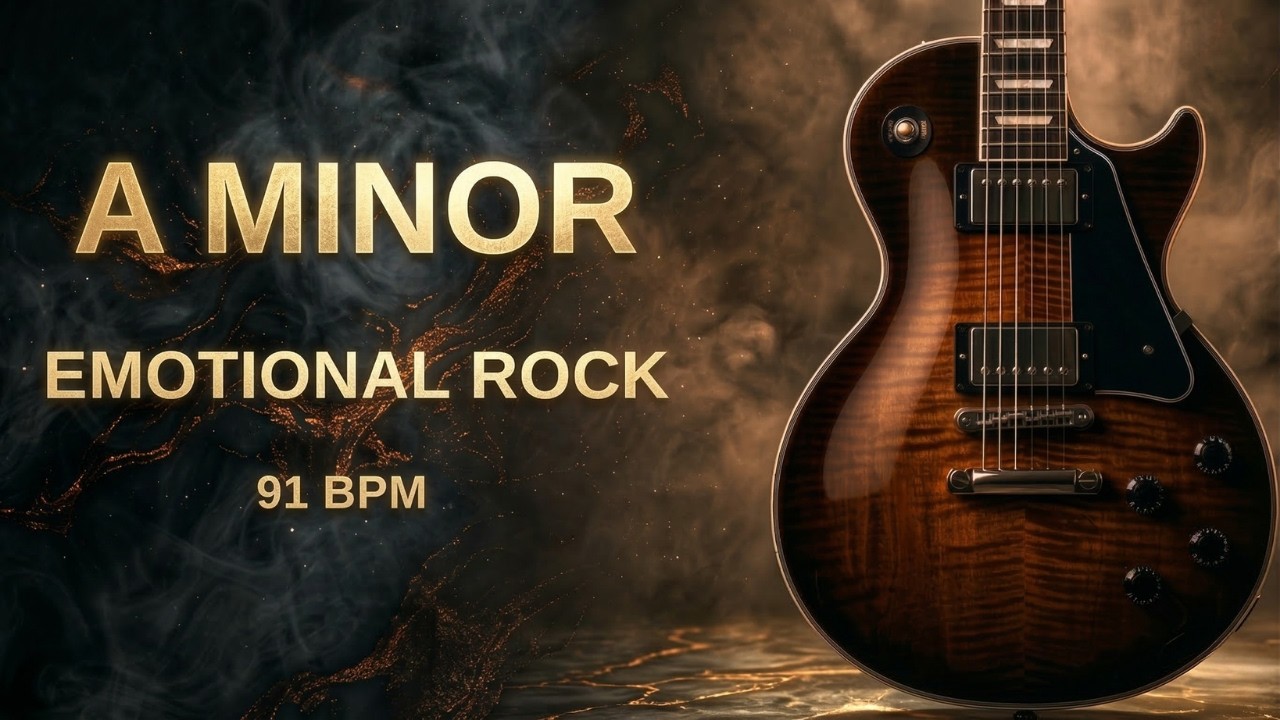 A Minor Emotional Rock Backing Track | 91 BPM