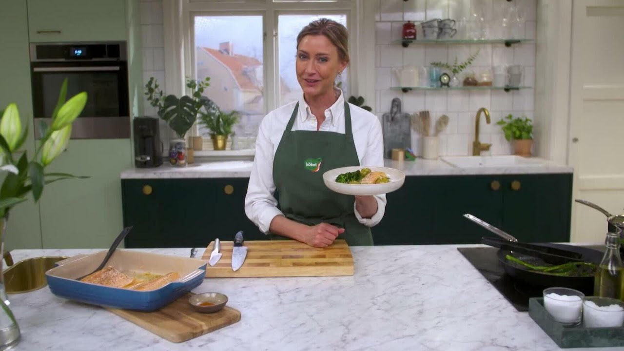 Kökets middag: Ugnsbakad lax med hollandaise på brynt smör - Köket