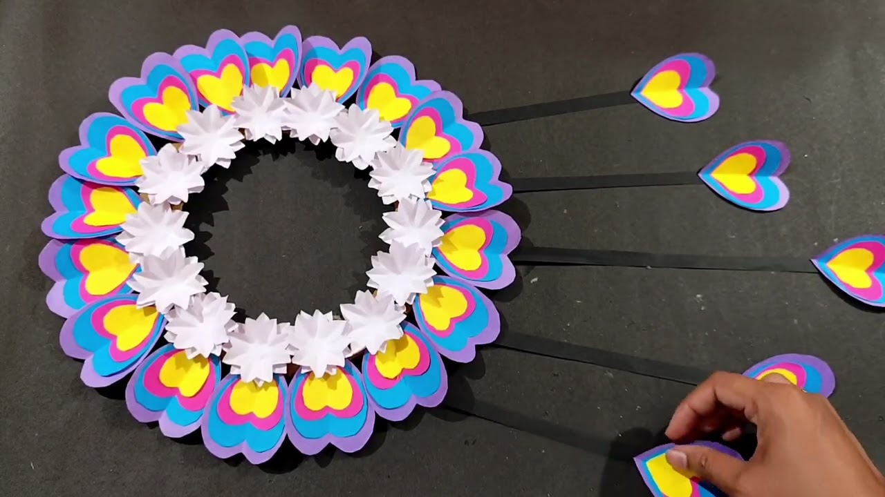 2 Beautiful Paper Flower Wall Hanging Craft Idea/Easy Paper Craft/Best Out Of Waste