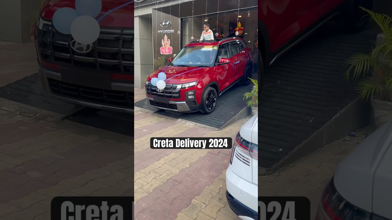 Hyundai Creta facelift 2024 delivery #hyundai #2024 #delivery #creta #short #red