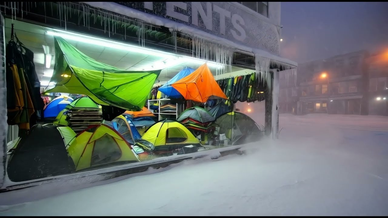 commercial store selling camping tents