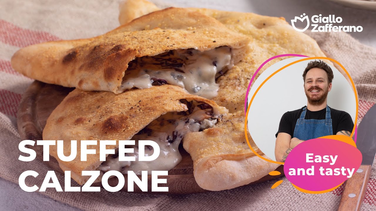 STUFFED CALZONE 🍕❤️ With Gorgonzola Cheese and chicory 😍