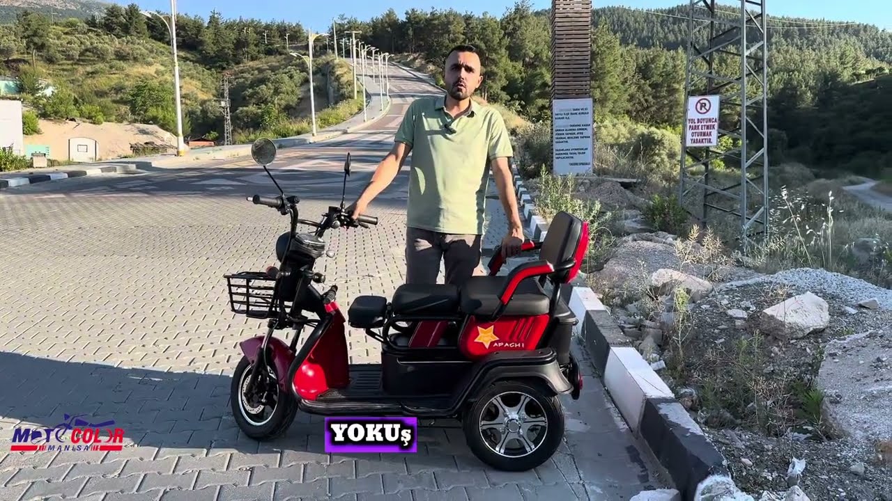 3 TEKERLEKLİ ELEKTRİKLİ APACHİ Q5 MODELİ YOKUŞ 150 KG İLE YOKUŞ ÇIKTIK