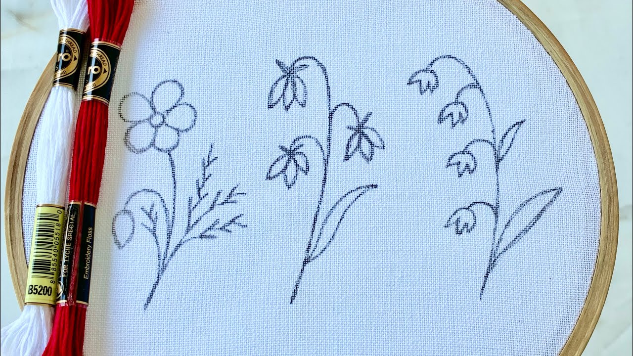 3 VERY VERY EASY LITTLE FLOWERS HAND EMBROIDERY DESIGNS FOR BEGINNERS