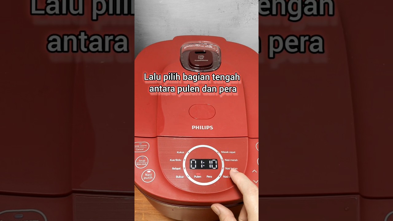 cara memasak nasi pada rice cooker philips HD 4716 series 3000 agar nasi tidak berair dan cepat basi