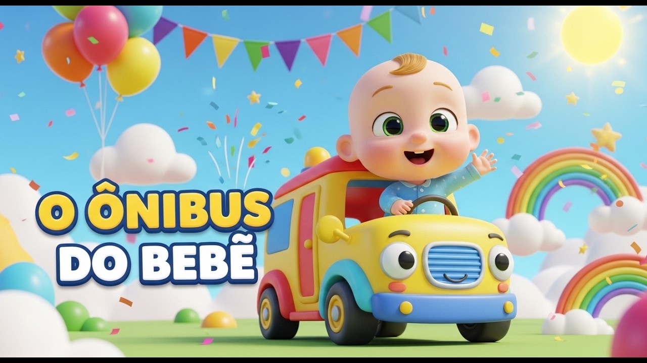 🚍 Ônibus Bebê Colorido 🎶 | Cores e Animais para Crianças | Música Infantil