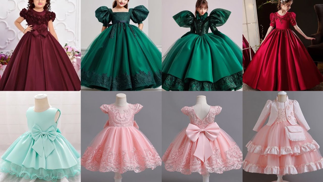 Most beautiful girl princess birthday party frock design||wedding baby girl design 2025
