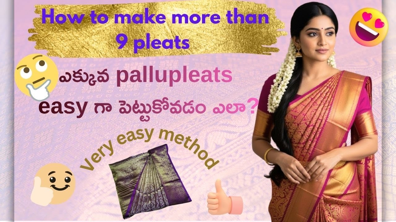 How to make more pallu pleats with easy method 🥻