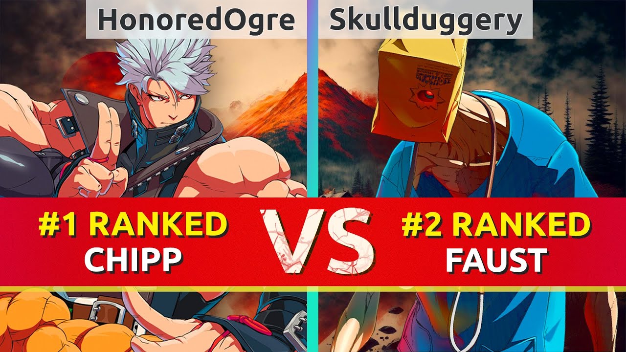 GGST ▰ HonoredOgre (#1 Ranked Chipp) vs Skullduggery (#2 Ranked Faust). High Level Gameplay