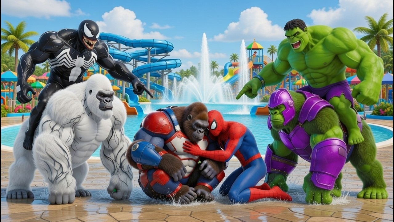 Superhero Beast Race: Spider-Man vs. Hulk vs. Venom - Who is the Speed King?#spiderman
