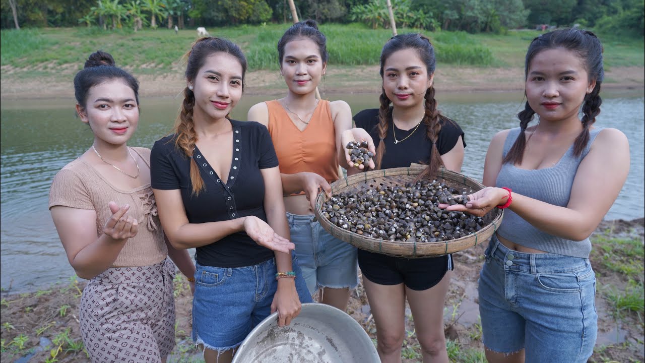 Find and cook river shell delicious - Amazing video