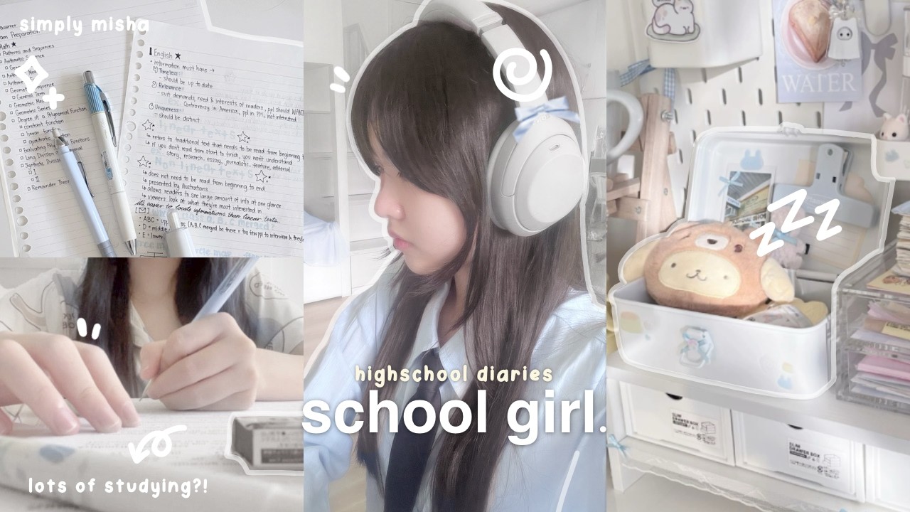 SCHOOL-GIRL diary 🎧🎐: productive exam study routine, what I eat in a week, moments w/ friends | ep.2