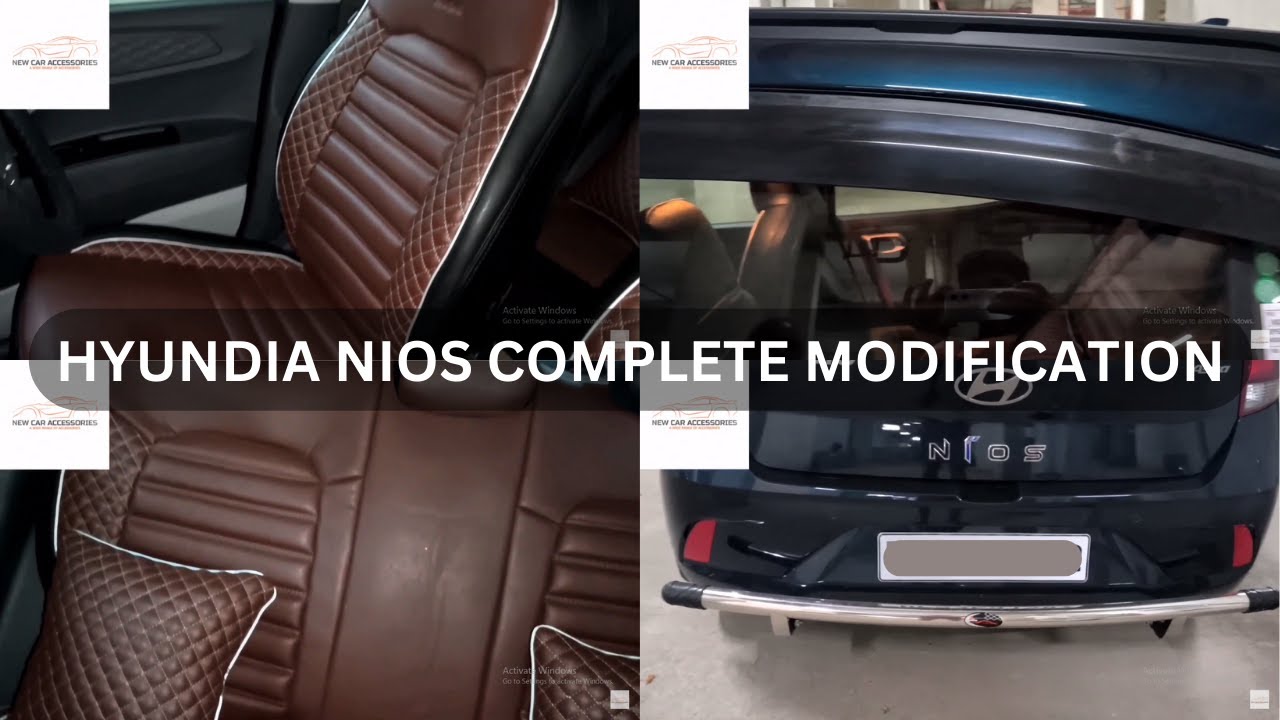 🔥Hyundai i10 Nios Modification | Seat Cover | Rear Guard | Door Visor fitting by New Car Accessories