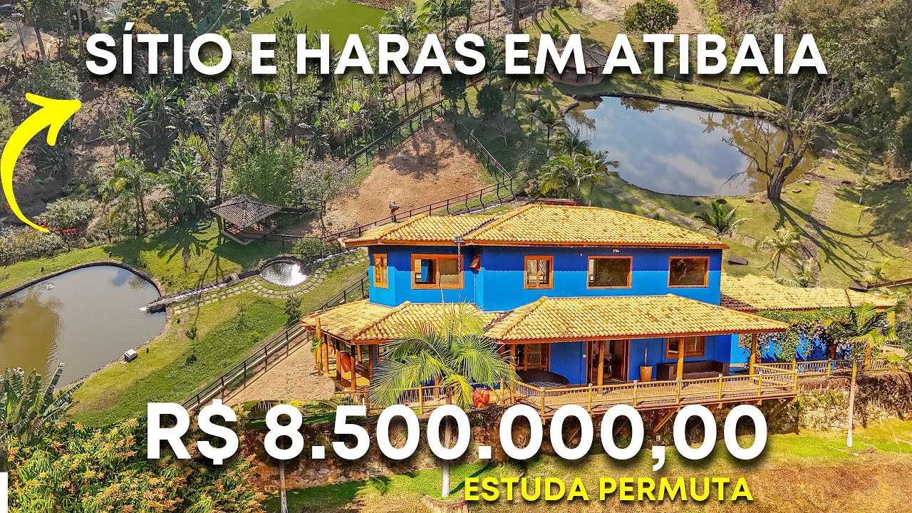 Sítio a venda com 3 lagos, Haras, lazer completo, 7 casas, 5 chalés, 3 lagos em Atibaia - São Paulo