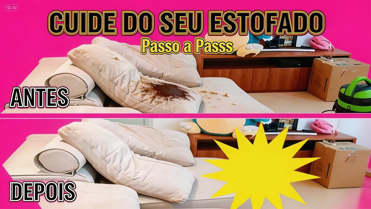 Lavando sofá em linho claro 
