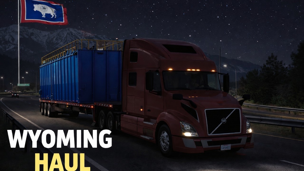 Transporting a frac tank in Wyoming - Volvo VNL - American Truck Simulator