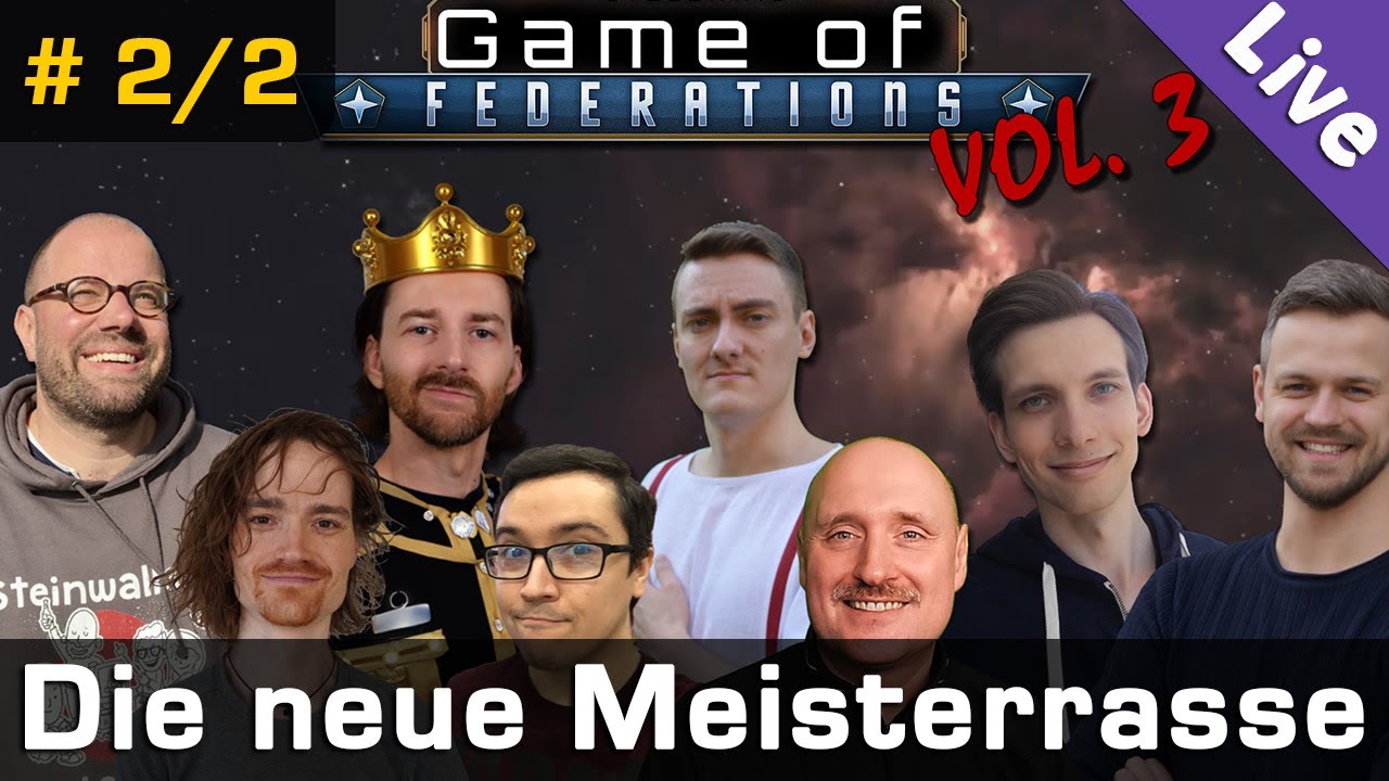 Stellaris Game of Federations #2/2 ✦ Die neue Meisterrasse ✦ 8 Mitspieler ✦ Livestream-Aufzeichnung