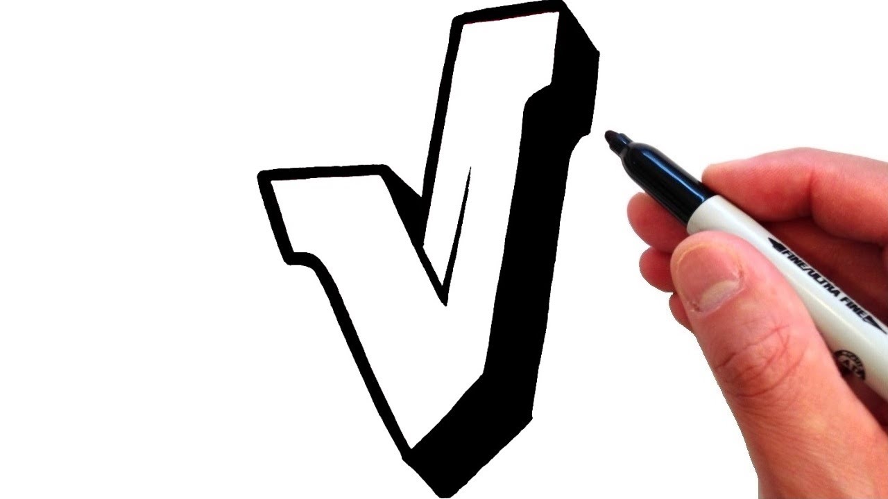 How to Draw the Letter V in Graffiti Style - EASY!