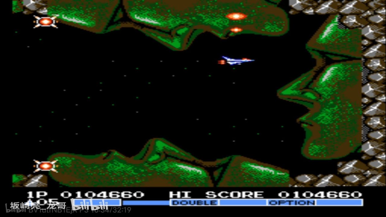 Gradius 2 (MMC5) Playthrough (No Miss,Type B) New Version,NES-NTSC