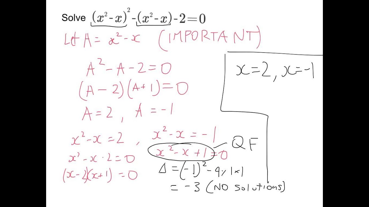 Reducing to a Quadratic using Substitution