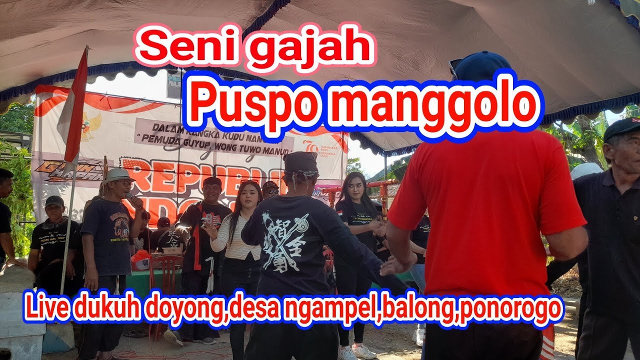 live seni gajah gajahan,puspo manggolo di dukuh doyong,desa ngampel,balong,ponorogo