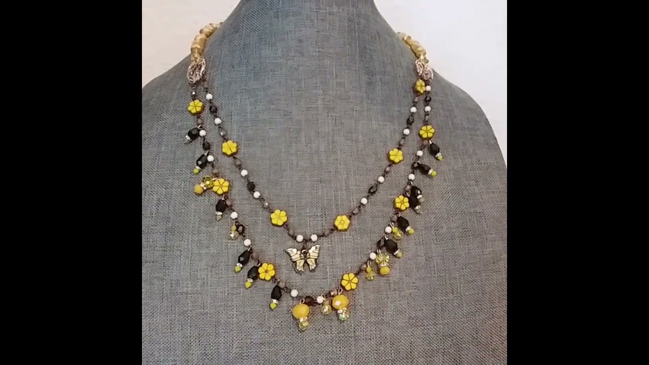 #jessejamesbeads Yellow Swallowtail butterfly necklace Tutorial. #jjbambassador