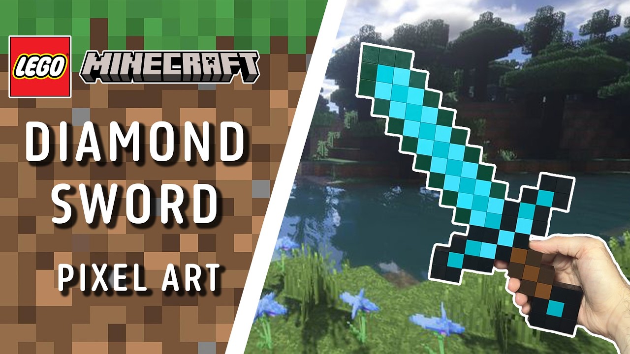 Diamond Sword - LEGO Minecraft Pixel Art