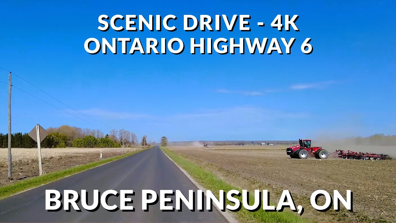 Scenic Drive on Ontario Highway 6: Bruce Peninsula Exploration in 4K