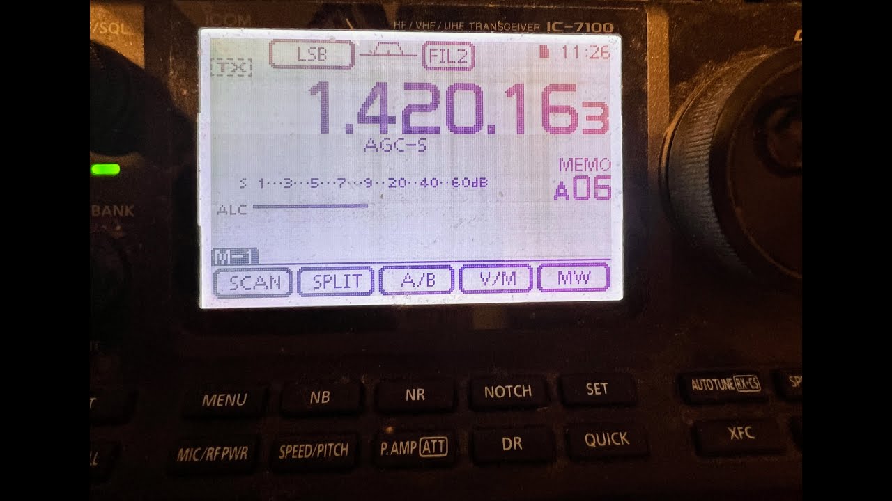 (Just Audio) A quiet band on my Amateur Radio with no clear conversation for 1hr 1420.163 Mhz LSB
