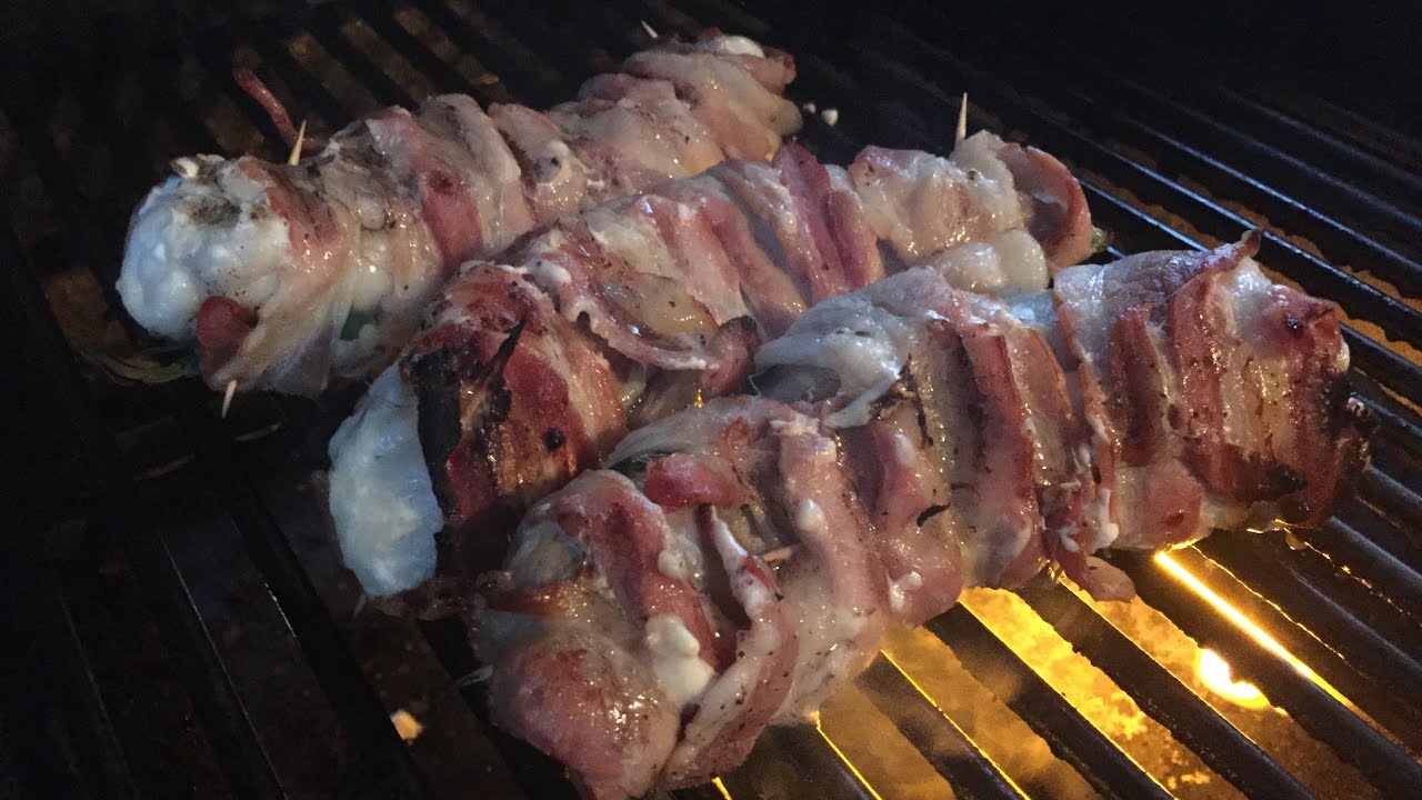 Grill savory bacon wrapped monkfish that tastes delicious