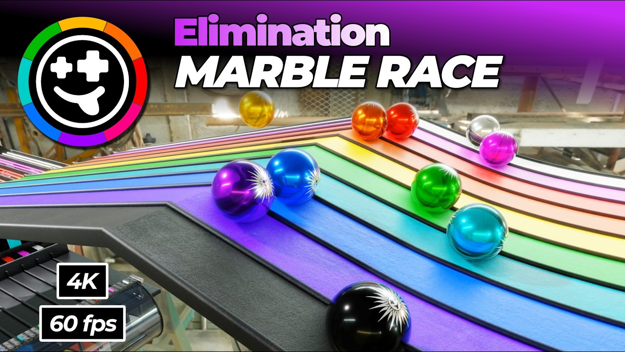 *SPEEEED* Marble Elimination Race | 4 #marbles #marblerace #asmr #physics #3danimation #simulation