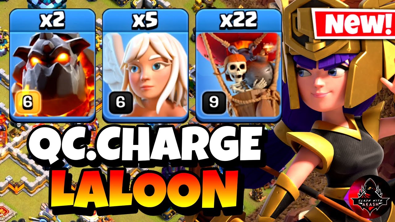 TH13 Queen Charge Lavaloon Attack Strategy | Best TH13 Attack Strategy in Clash of Clans