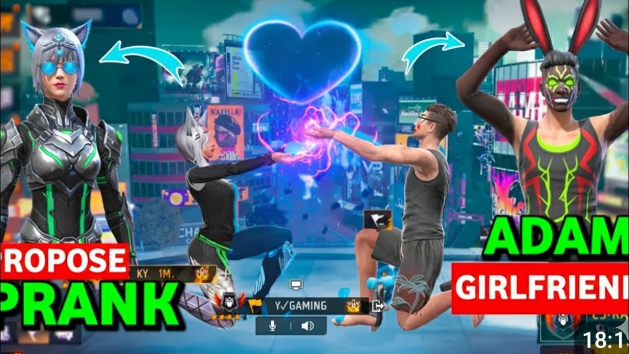 PROPOSE Prank On Cute Girl 😍 Valentine Day Special 🌹 Adam Love Story ❤ Garena Free Fire Max 🔥