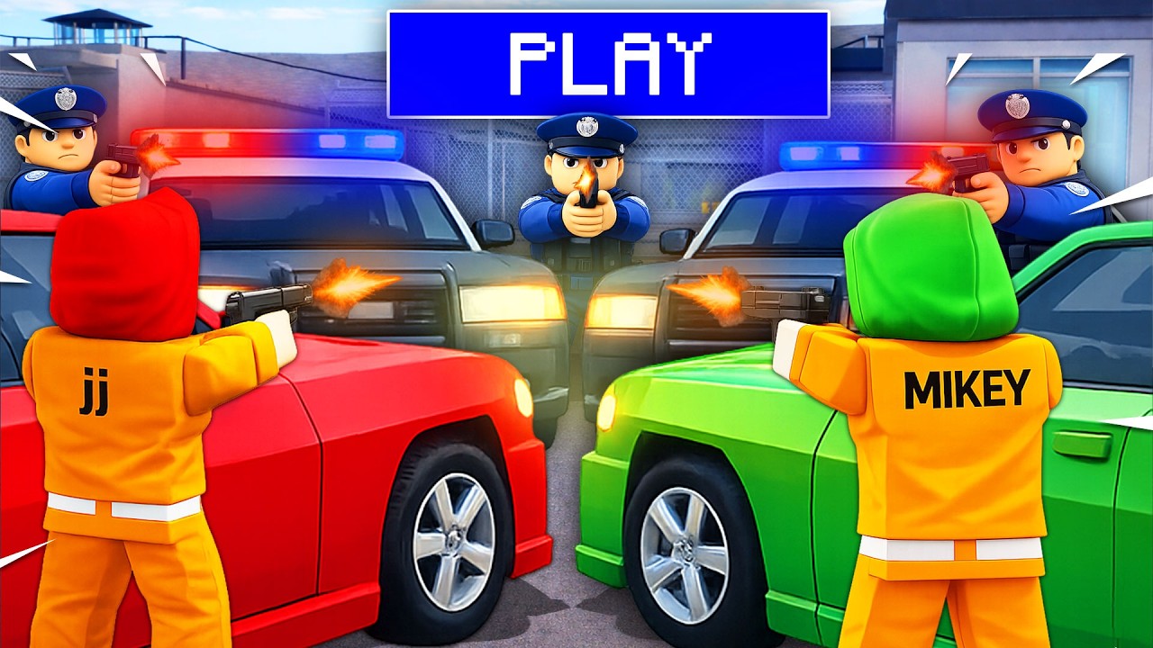 Заключенные Майки и Джей-Джей против полиции в Roblox! Эпичный побег!