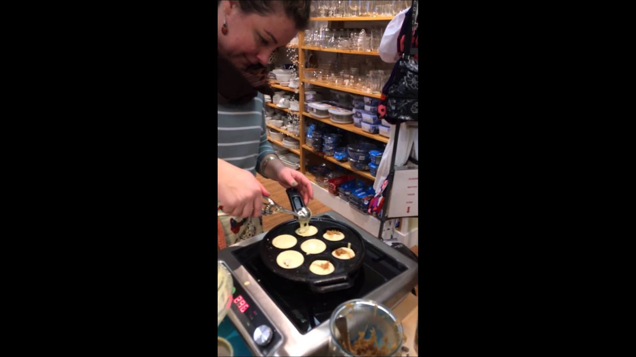 Julia makes aebleskivers