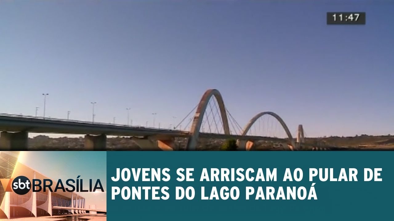 Jovens se arriscam ao pular de pontes do Lago Paranoá | SBT Brasília 25/07/2018