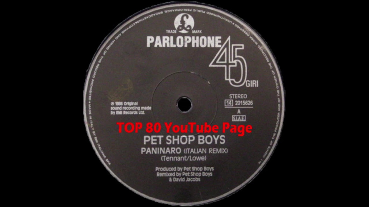 Pet Shop Boys - Paninaro (A Pet Shop Boys & David Jacobs Italian Remix)