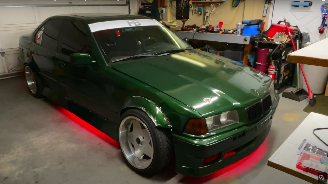 BMW E36 Drift Car gets Underglow LED Lights