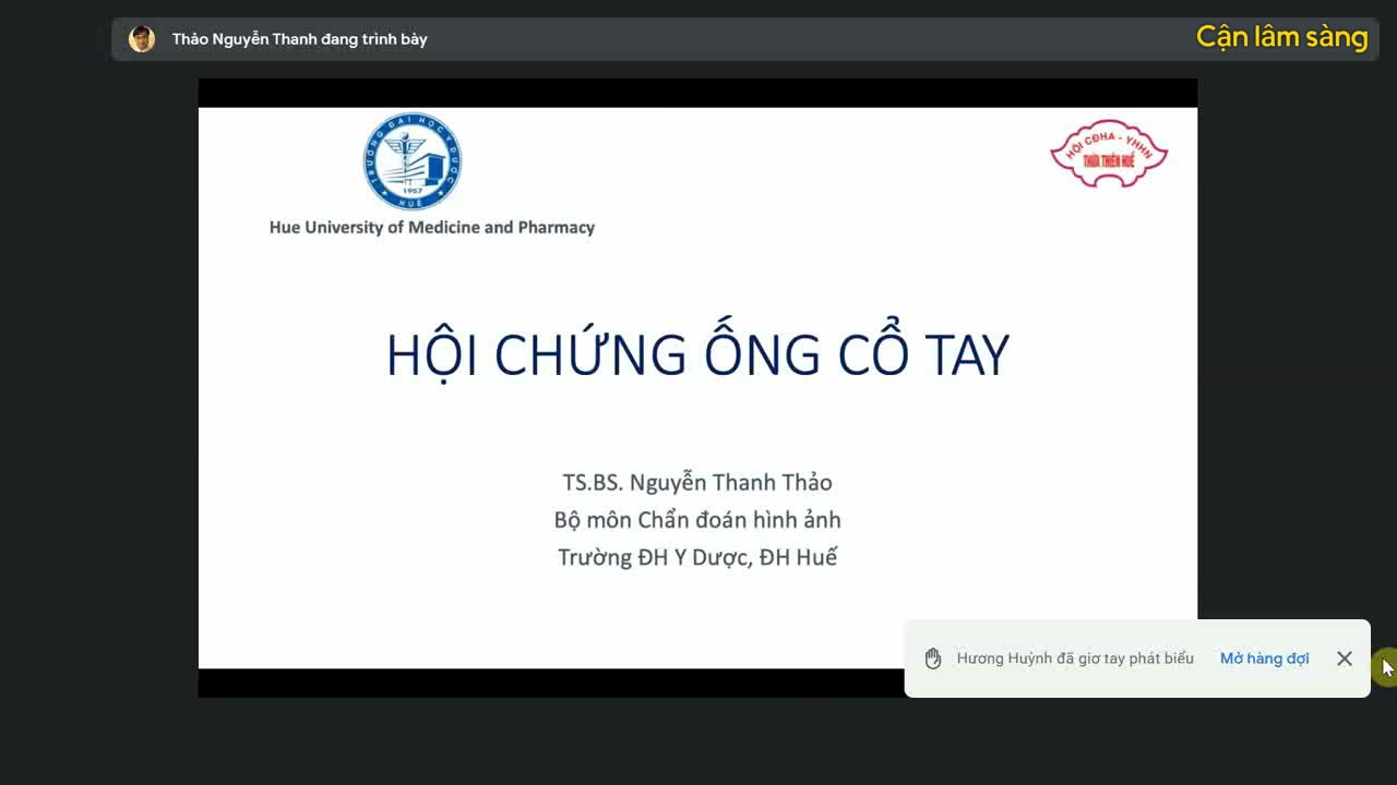 HỘI CHỨNG ỐNG CỔ TAY | TS. NGUYỄN THANH THẢO