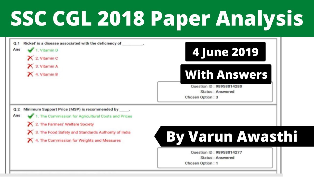 SSC CGL 2018 Paper Analysis with Answers | Varun Awasthi
