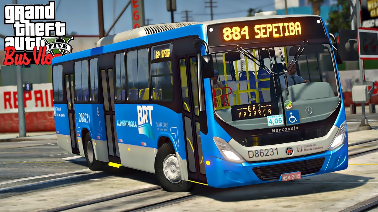 TRABALHANDO COMO MOTORISTA DE ONIBUS NO GTA 5 - GTA V BusVlog