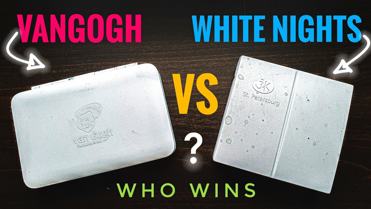 Vangogh Vs White Nights ~ Cheap watercolor set comparison