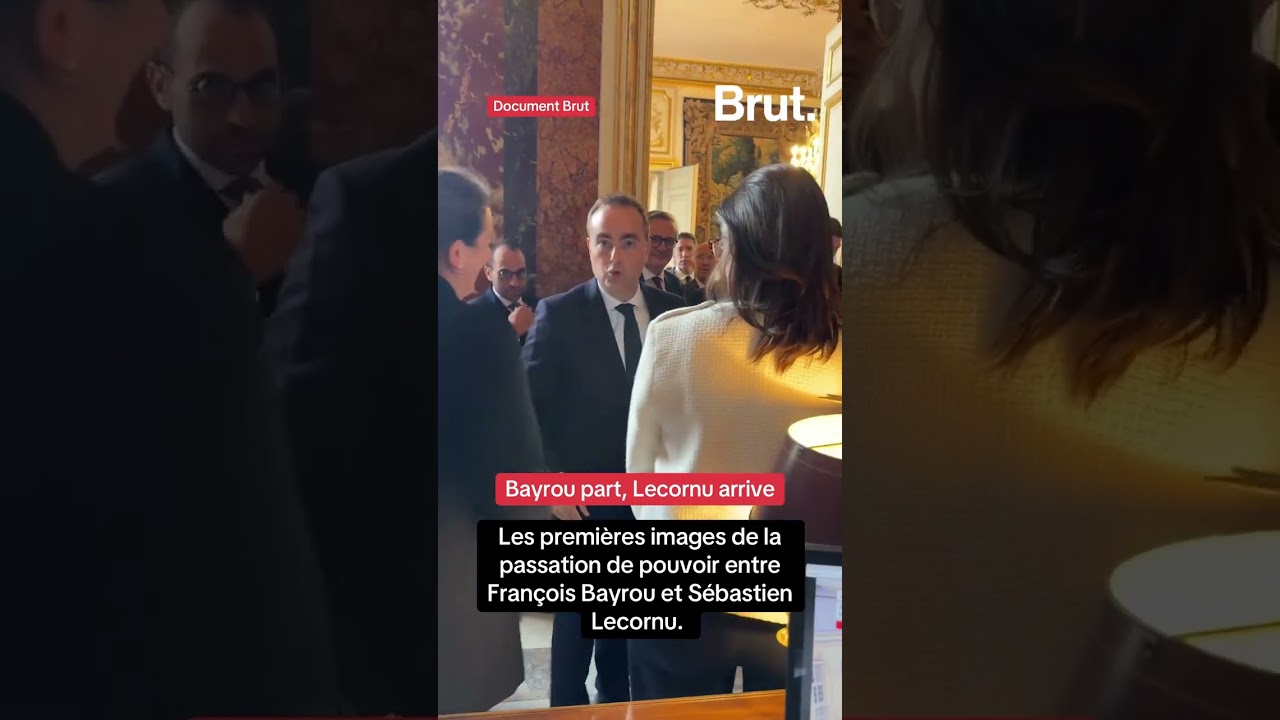 Les premi&egrave;res images de la passation entre Fran&ccedil;ois Bayrou et S&eacute;bastien Lecornu. Images R&eacute;my Buisine